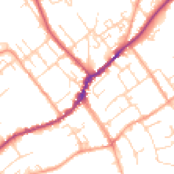 Daytime road noise heatmap for SL7 1DB