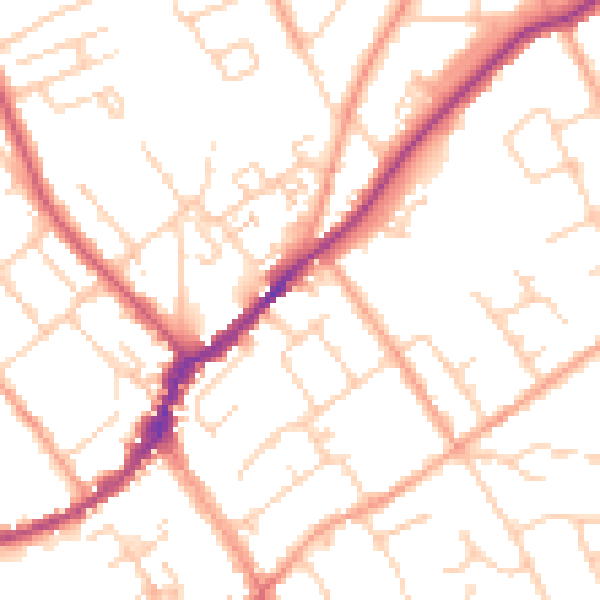 Daytime road noise heatmap for SL7 1DG