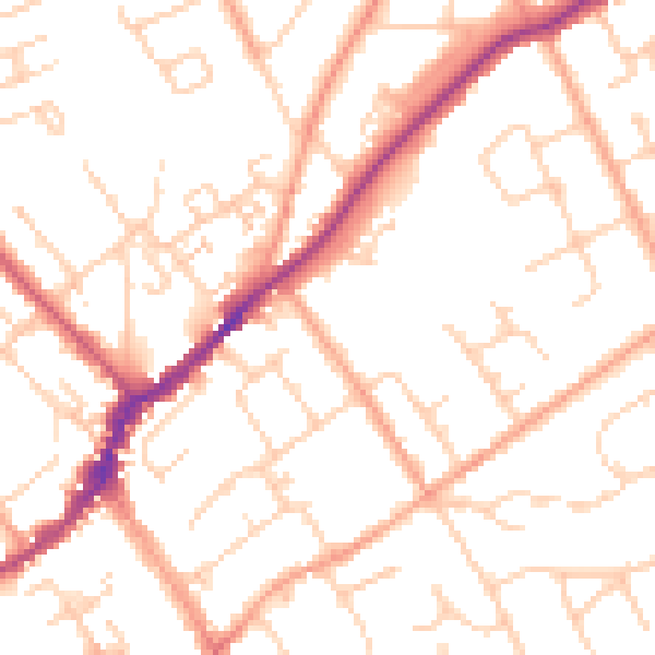 Daytime road noise heatmap for SL7 1DH