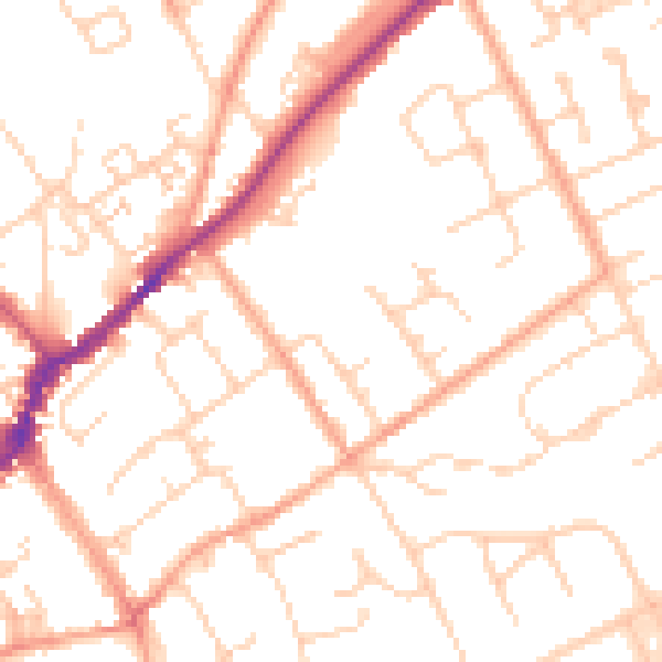 Daytime road noise heatmap for SL7 1DR
