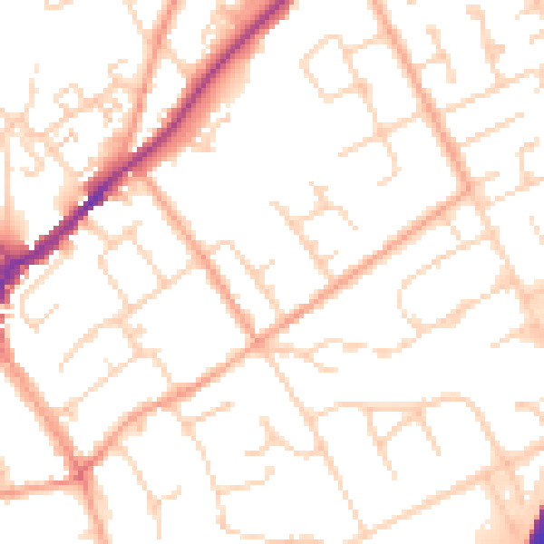 Daytime road noise heatmap for SL7 1DU
