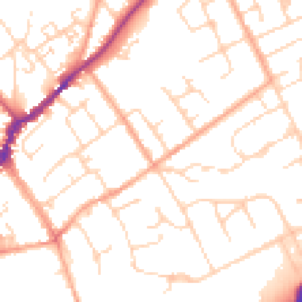 Daytime road noise heatmap for SL7 1DX