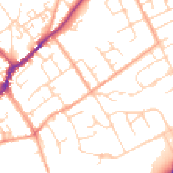 Daytime road noise heatmap for SL7 1DZ