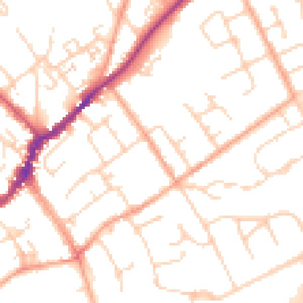Daytime road noise heatmap for SL7 1EA
