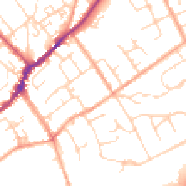 Daytime road noise heatmap for SL7 1EB