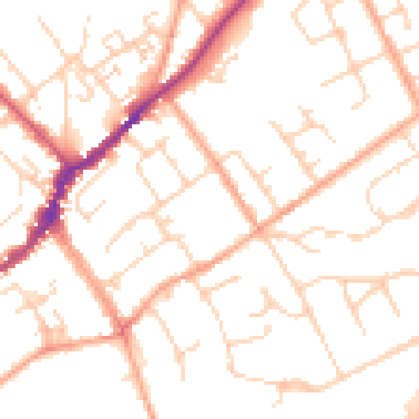 Daytime road noise heatmap for SL7 1EF