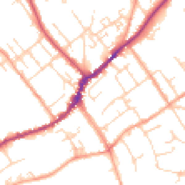 Daytime road noise heatmap for SL7 1EP