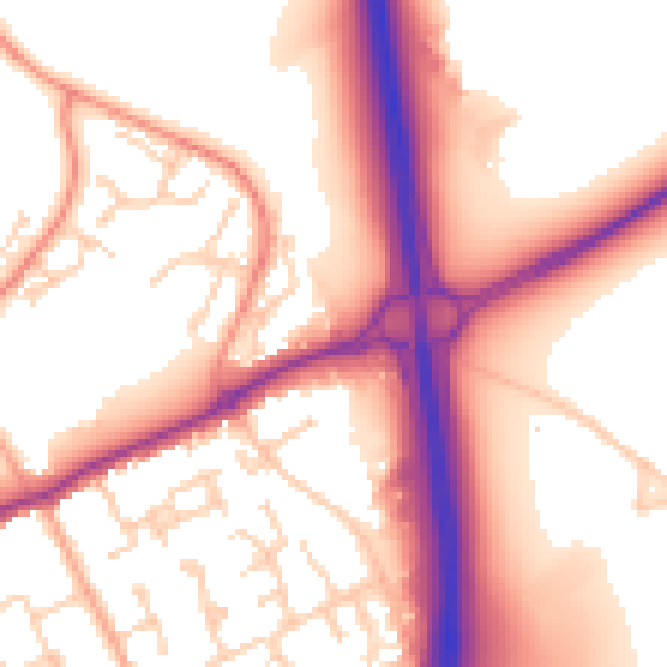 Daytime road noise heatmap for SL7 1FQ
