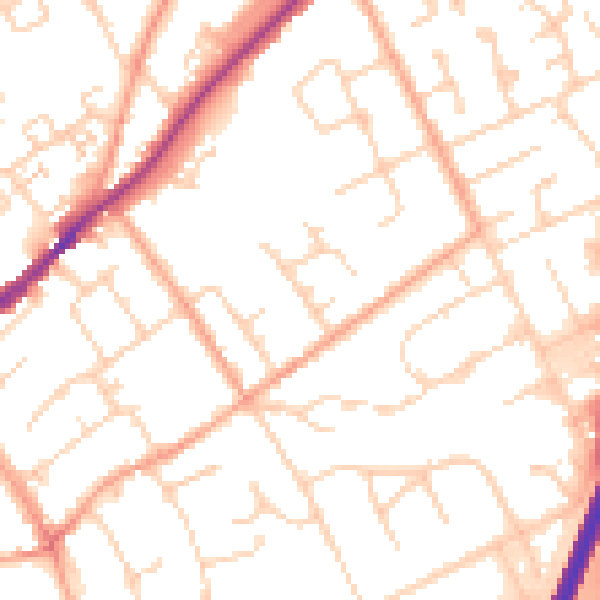 Daytime road noise heatmap for SL7 1PQ