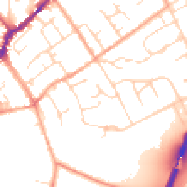Daytime road noise heatmap for SL7 1SY