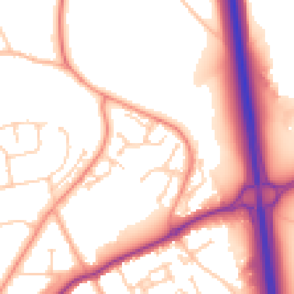 Daytime road noise heatmap for SL7 1TN