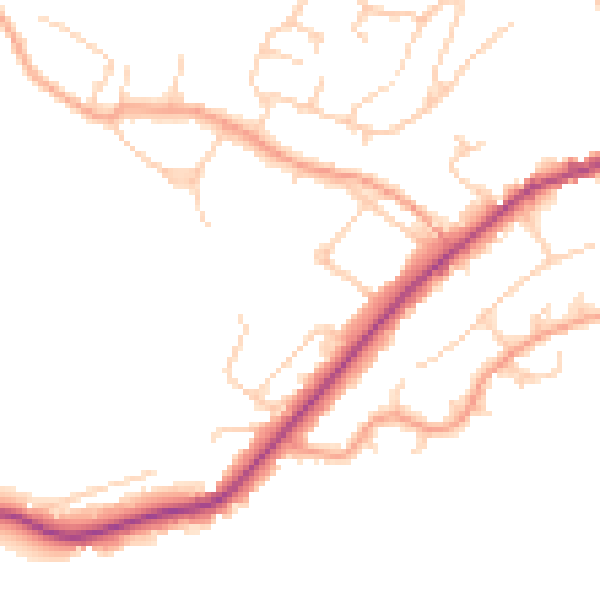 Daytime road noise heatmap for SL7 2TH
