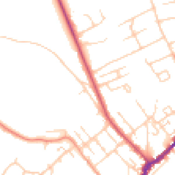 Daytime road noise heatmap for SL7 3AU