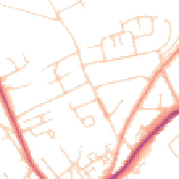 Daytime road noise heatmap for SL7 3EB