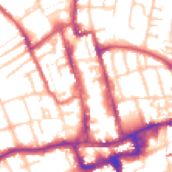 Daytime road noise heatmap for SM1 1AX