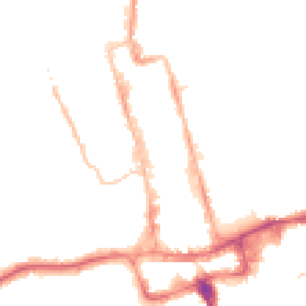 Night-time road noise heatmap for SM1 1AX