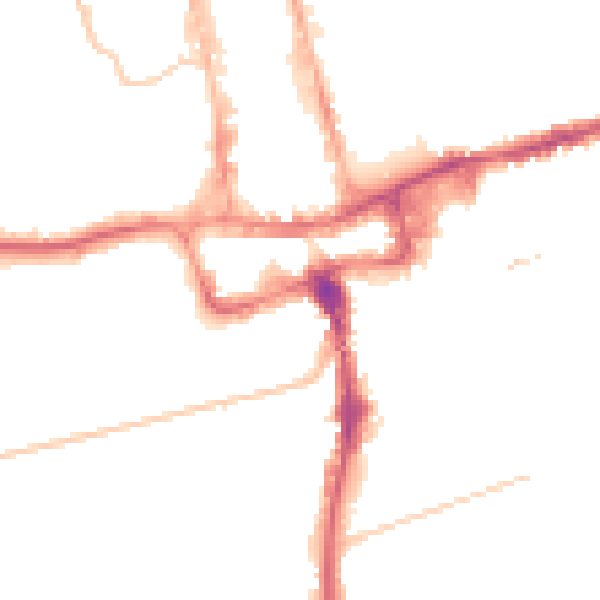 Night-time road noise heatmap for SM1 1BB