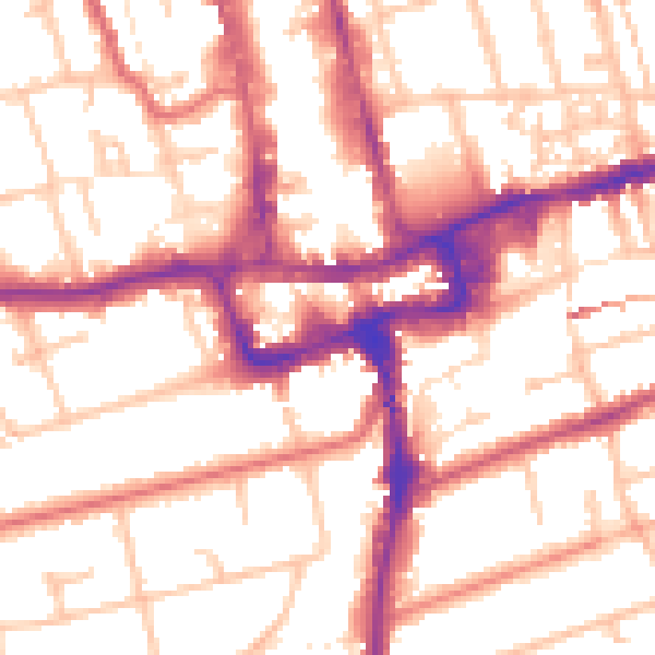 Daytime road noise heatmap for SM1 1BG