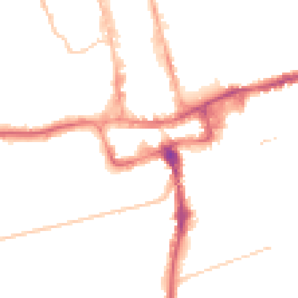 Night-time road noise heatmap for SM1 1BG