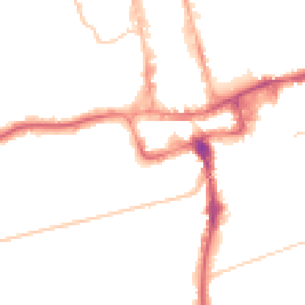 Night-time road noise heatmap for SM1 1BT