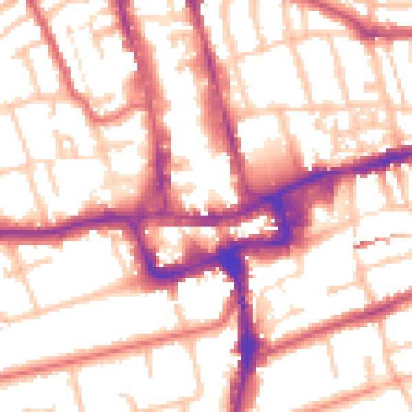 Daytime road noise heatmap for SM1 1DT