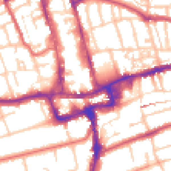 Daytime road noise heatmap for SM1 1EZ