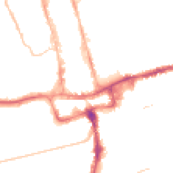 Night-time road noise heatmap for SM1 1EZ