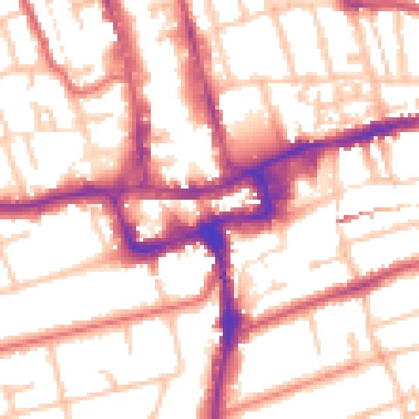 Daytime road noise heatmap for SM1 1HF