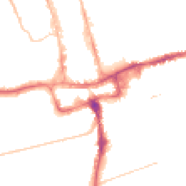 Night-time road noise heatmap for SM1 1HF
