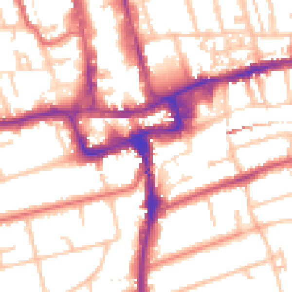 Daytime road noise heatmap for SM1 1HN