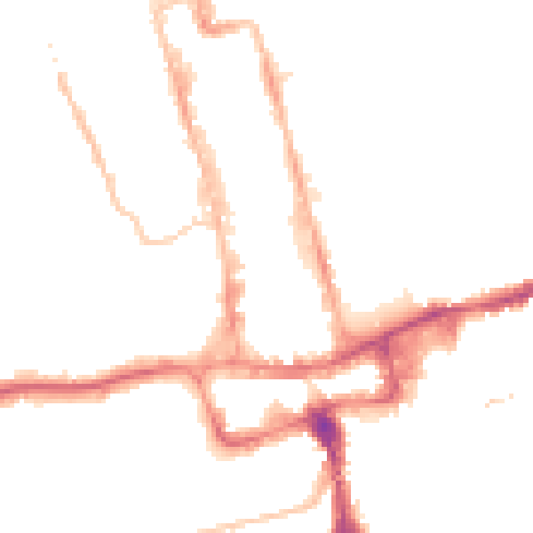 Night-time road noise heatmap for SM1 1JF