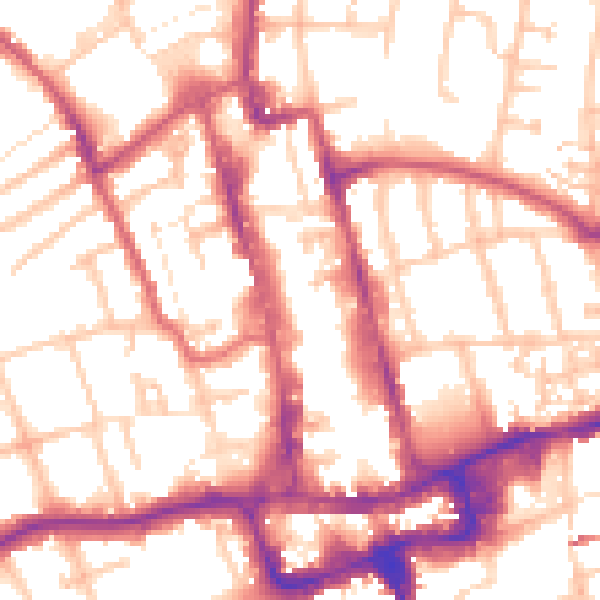 Daytime road noise heatmap for SM1 1JH
