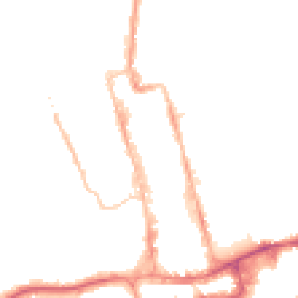 Night-time road noise heatmap for SM1 1JU