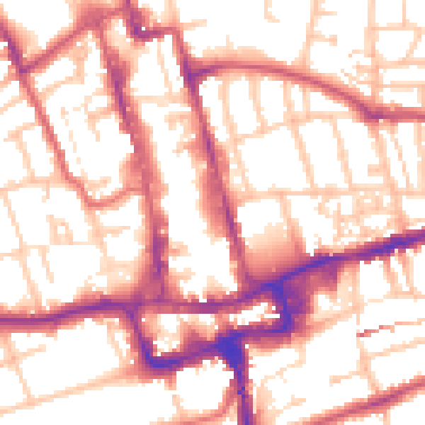 Daytime road noise heatmap for SM1 1LF