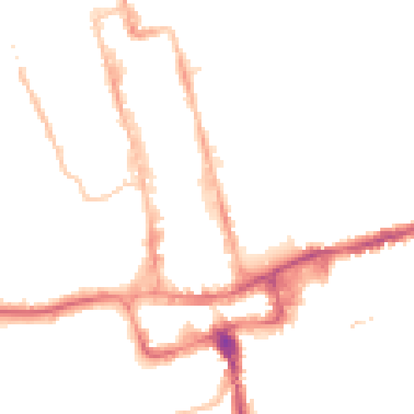Night-time road noise heatmap for SM1 1LF