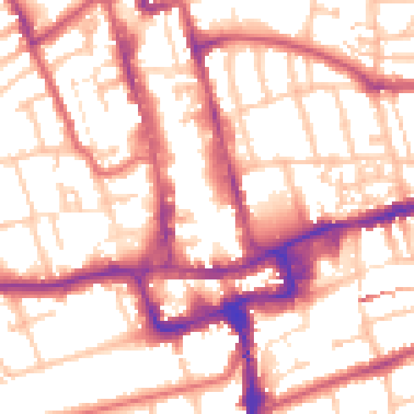 Daytime road noise heatmap for SM1 1LT