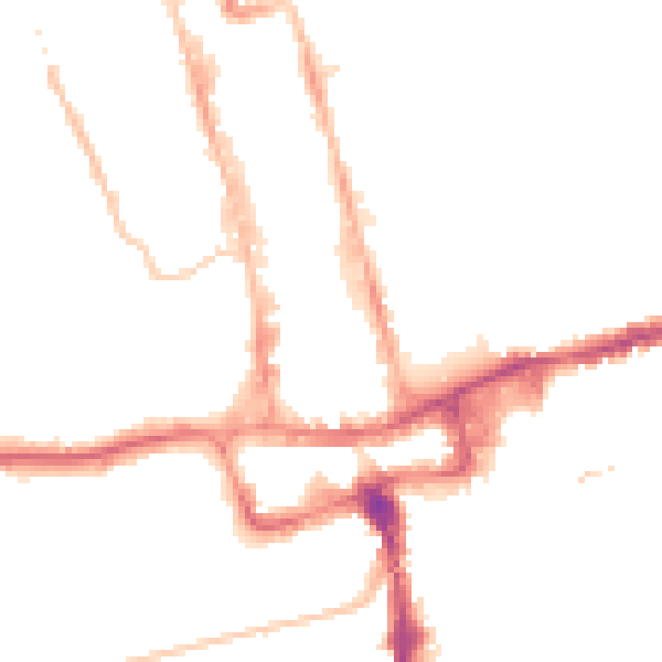 Night-time road noise heatmap for SM1 1LT