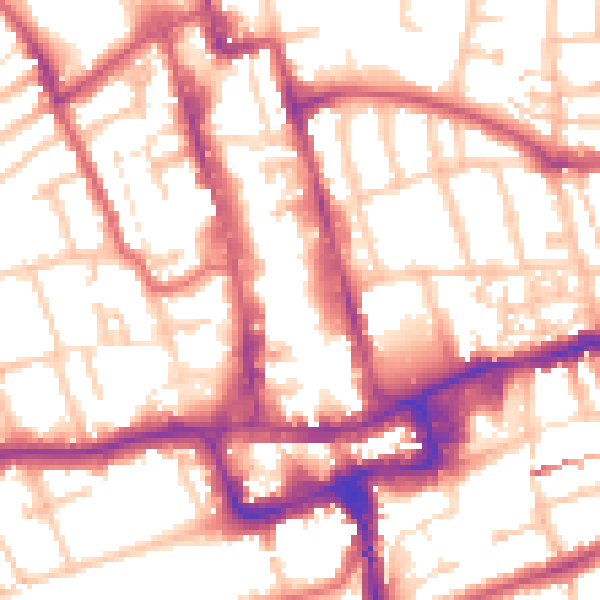 Daytime road noise heatmap for SM1 1LU