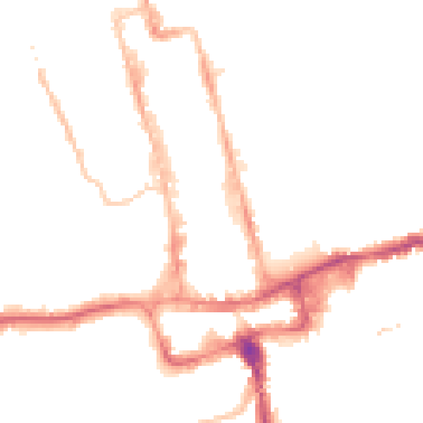 Night-time road noise heatmap for SM1 1LU