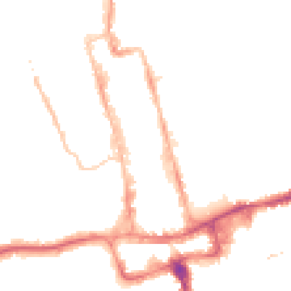 Night-time road noise heatmap for SM1 1LX