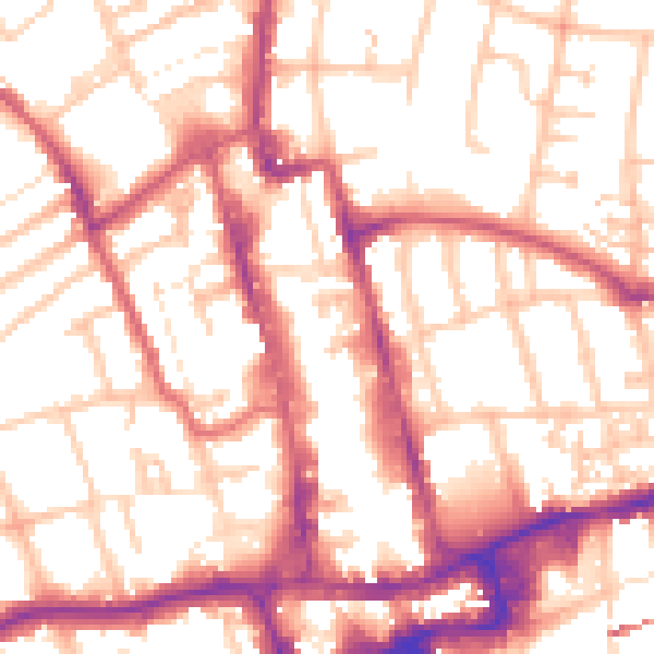 Daytime road noise heatmap for SM1 1NL