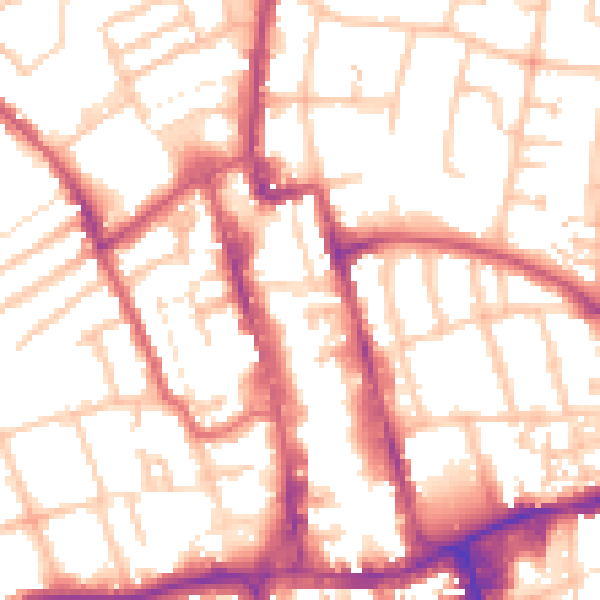 Daytime road noise heatmap for SM1 1NR