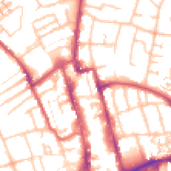 Daytime road noise heatmap for SM1 1NT