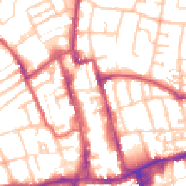 Daytime road noise heatmap for SM1 1PB