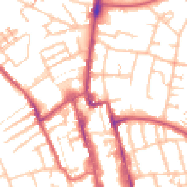 Daytime road noise heatmap for SM1 1PG
