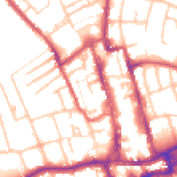 Daytime road noise heatmap for SM1 1RL