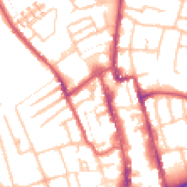 Daytime road noise heatmap for SM1 1RP