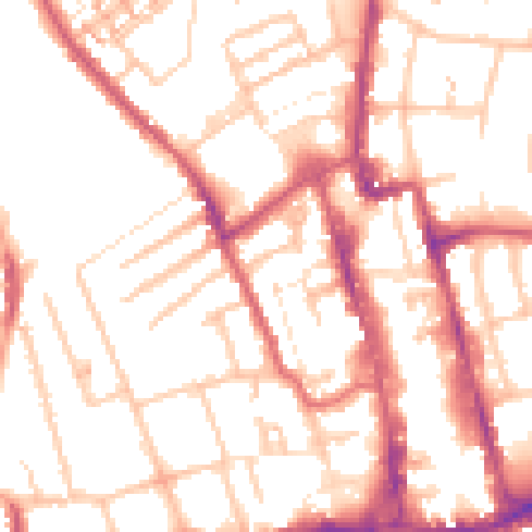 Daytime road noise heatmap for SM1 1RW