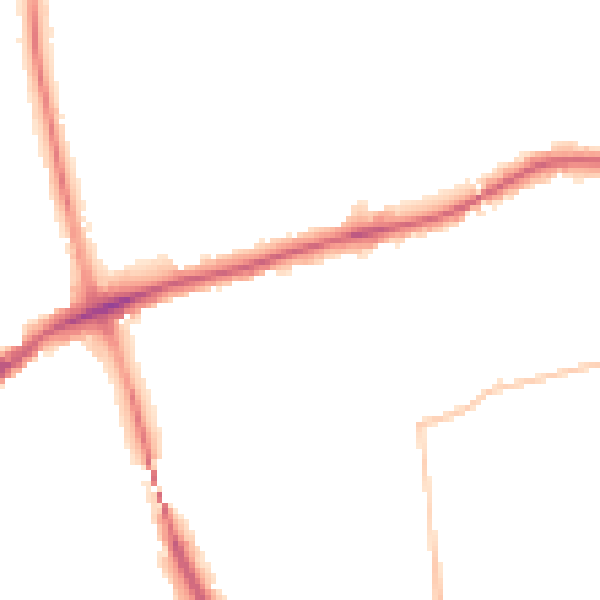 Night-time road noise heatmap for SM1 2BW