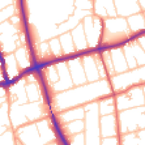 Daytime road noise heatmap for SM1 2DL
